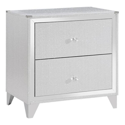 Larue 2-Drawer Nightstand - Silver 