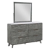 Nathan 6-Drawer Dresser with Mirror - Grey