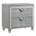 Veronica 2-Drawer Nightstand - Light Silver Finish - Wood Grain Accents - COA3672