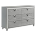 Veronica 6-Drawer Dresser - Light - Silver - COA3673