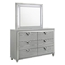 Veronica 6-Drawer Dresser with Mirror - Light Silver Finish