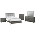 Kieran Eastern King Bedroom Set Grey - Grey Fabric - 5-Piece