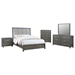 Kieran Eastern King Bedroom Set Grey - Grey Fabric - 5-Piece - COA3690