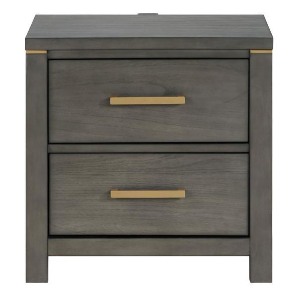 Kieran 2-Drawer Nightstand - Grey 