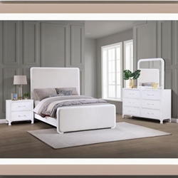 Anastasia Eastern King Bedroom Set - Pearl White - 4-Piece 