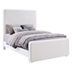 Anastasia Upholstered Queen Panel Bed - Pearl White - Beige Fabric