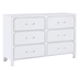 Anastasia 6-Drawer Dresser - Pearl - White