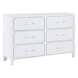 Anastasia 6-Drawer Dresser - Pearl - White 