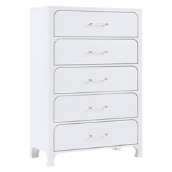 Anastasia 5-Drawer Bedroom Chest - Pearl - White 