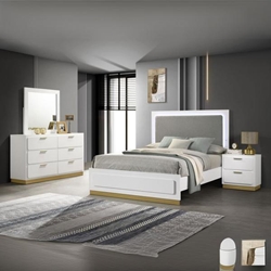 Caraway California King Bedroom Set - White - 4-Piece 