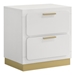 Caraway 2-Drawer Nightstand - White with Metallic Gold Embellishments - COA3736