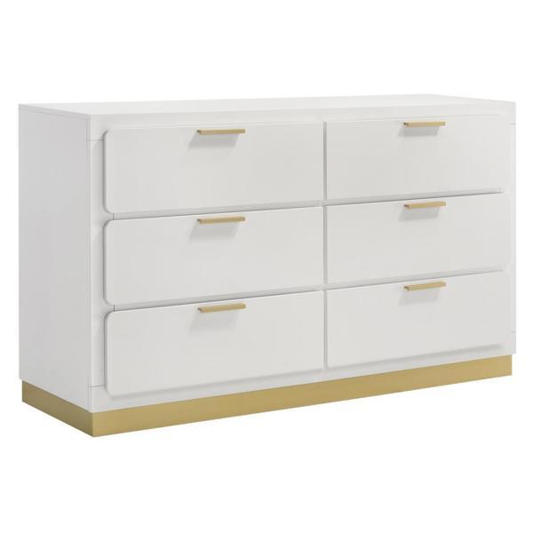 Caraway 6-Drawer Dresser - White 