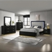 Caraway Queen Bedroom Set - Black - Light Gray Fabric - 5-Piece - COA3749