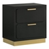 Caraway 2-Drawer Nightstand - Black with Metallic Gold Embellishments