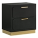 Caraway 2-Drawer Nightstand - Black with Metallic Gold Embellishments - COA3750