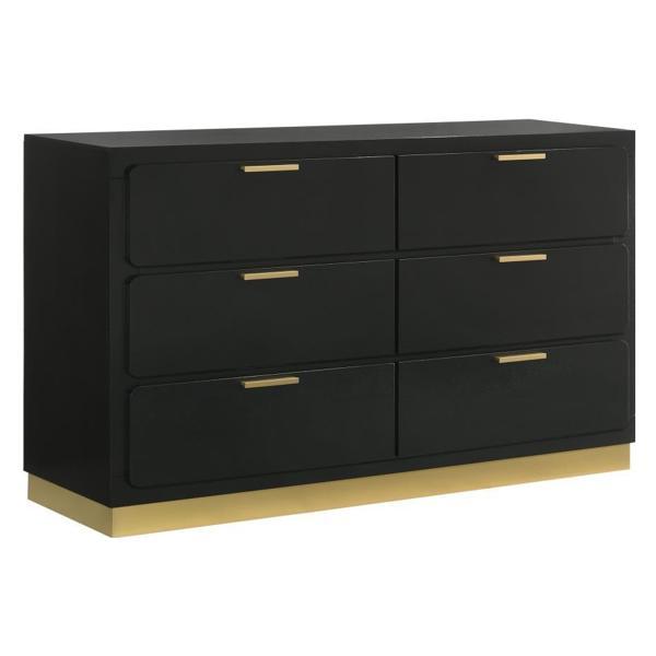 Caraway 6-Drawer Dresser - Black 