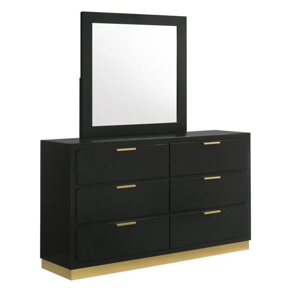 Caraway 6-Drawer Dresser with Mirror - Black 