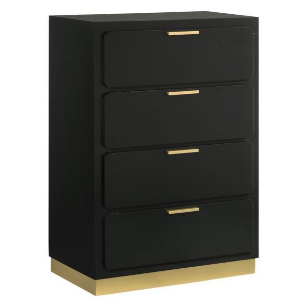 Caraway 4-Drawer Bedroom Chest - Black 