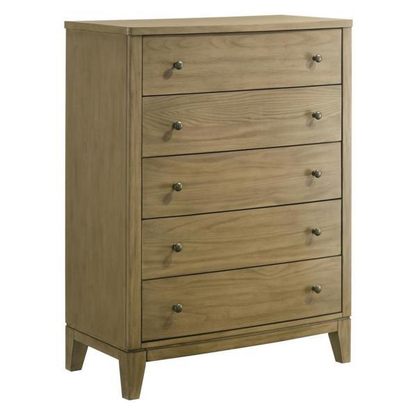 Granada 5-Drawer Bedroom Chest of Drawers - Natural Pine - Brown 