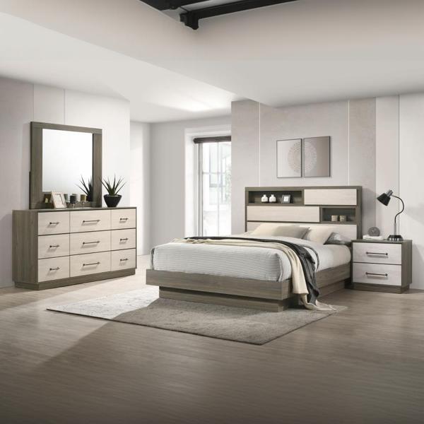 Fenwick California King Bedroom Set - Grey Oak - 4-Piece 