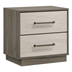 Fenwick 2-Drawer Nightstand Bedside Table - Grey Oak - Almond