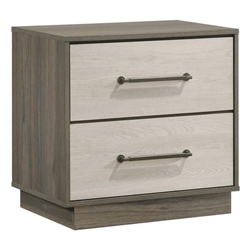 Fenwick 2-Drawer Nightstand Bedside Table - Grey Oak - Almond 