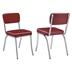 Retro Upholstered Dining Side Chair - Red - Set of 2