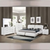 Jeremaine Queen Bedroom Set - White - 5-Piece - LED Lighted Mirror