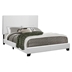 Mauve Upholstered Queen Panel Bed - White Leatherette