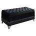 Barzini Velvet Upholstered Tufted Storage Bench - Black