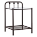 Livingston Metal 1-Shelf Nightstand - Dark Bronze Finish Frame - Clear Tempered Glass Top - Brown