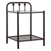 Livingston Metal 1-Shelf Nightstand - Dark Bronze Finish Frame - Clear Tempered Glass Top - Brown - COA4164