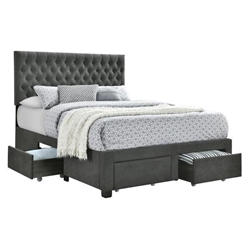 Soledad Upholstered Queen Storage Panel Bed - Grey 