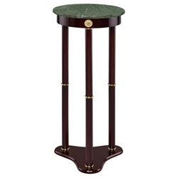 Edie Round Marble Top Accent Side Table - Merlot - Green 