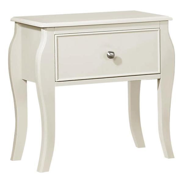 Dominique 1-Drawer Youth Nightstand - Cream White - Ivory 