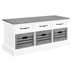 Alma 3-Drawer Storage Bench - White and Weathered - Grey