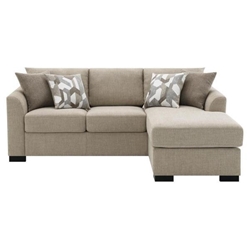 Storey Upholstered Sleeper Sectional Chaise Sofa - Camel - Brown 