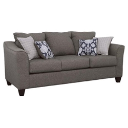 Salizar Upholstered Flared Arm Sofa - Charcoal Grey Fabric - Hemlock Solid Wood Frame 