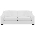 Ashlyn Upholstered Sloped Arm Sofa - White - Cappuccino Finish Legs