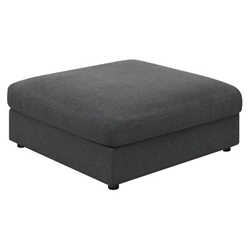 Serene Square Upholstered Ottoman - Charcoal - Grey 