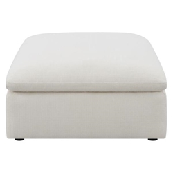 Hobson Square Upholstered Ottoman - Ivory 