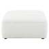 Sunny Square Upholstered Ottoman - Ivory Faux Sheep Skin Upholstery