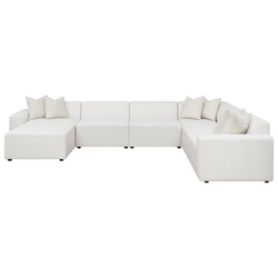 Freddie Sectional Sofa - Pearl Performance Fabric - White - 7-Piece 