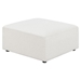 Freddie Square Upholstered Ottoman - Pearl Performance Fabric - Black Finish Legs - White - COA5234