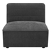 Sunny Armless Chair - Dark Charcoal Boucle Fabric - Black Feet - Grey