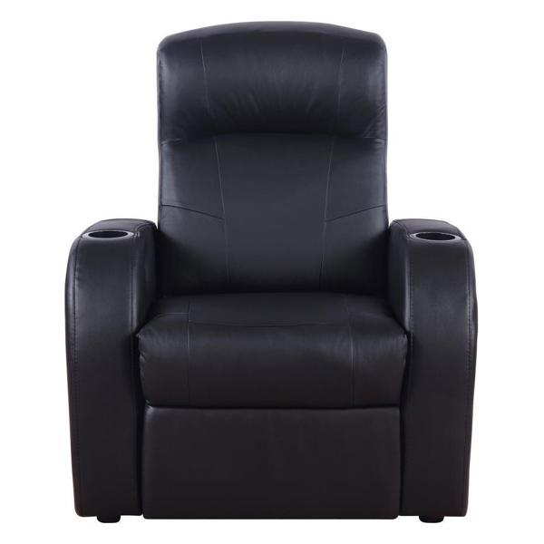 Cyrus Upholstered Track Arm Recliner - Black 