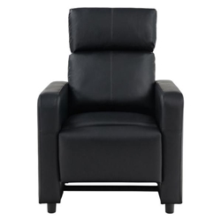 Toohey Upholstered Home Theater Push Back Recliner - Black 