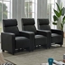 Toohey Recliner Living Room Set - Black Leatherette - 3-Piece