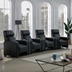 Toohey Home Theater Recliner Set - Black Leatherette - 7-Piece