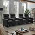 Toohey Home Theater Recliner Set - Black Leatherette - 4-Piece